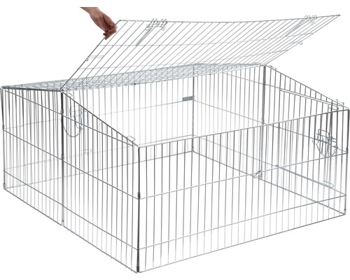 Kerbl Outdoor enclosure Easy including sun protection 115 x 115 x 60 cm galvanized