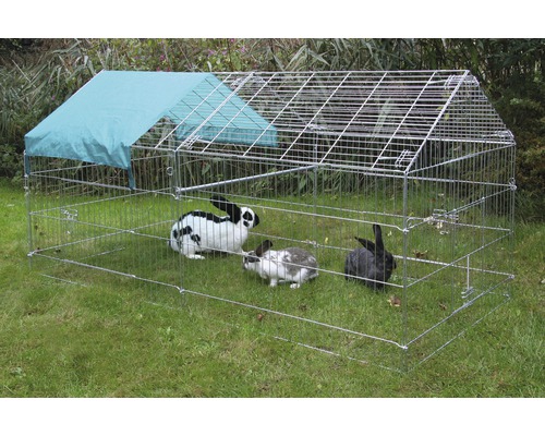Kerbl Outdoor enclosure with sun protection 220 x 103 x 103 cm galvanized