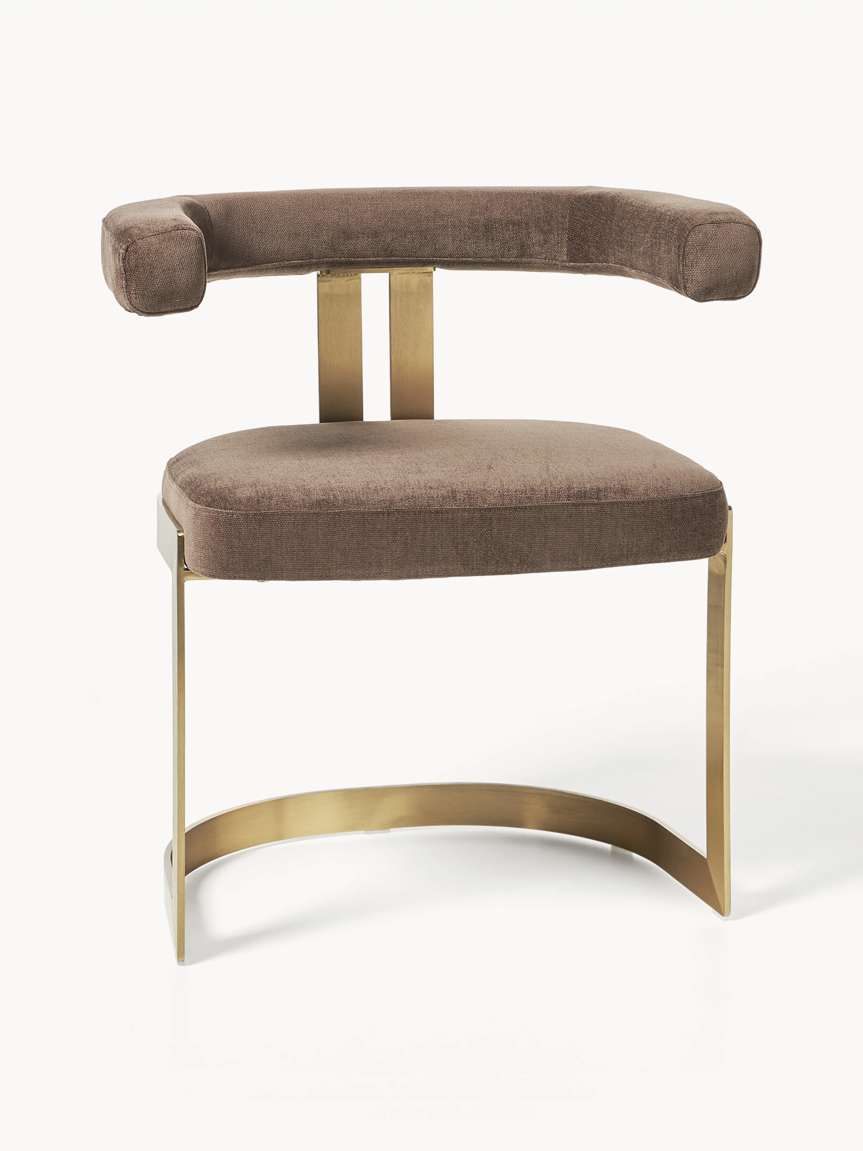 Westwing Collection Gianni cantilever chair with upholstery - Petrol, silver