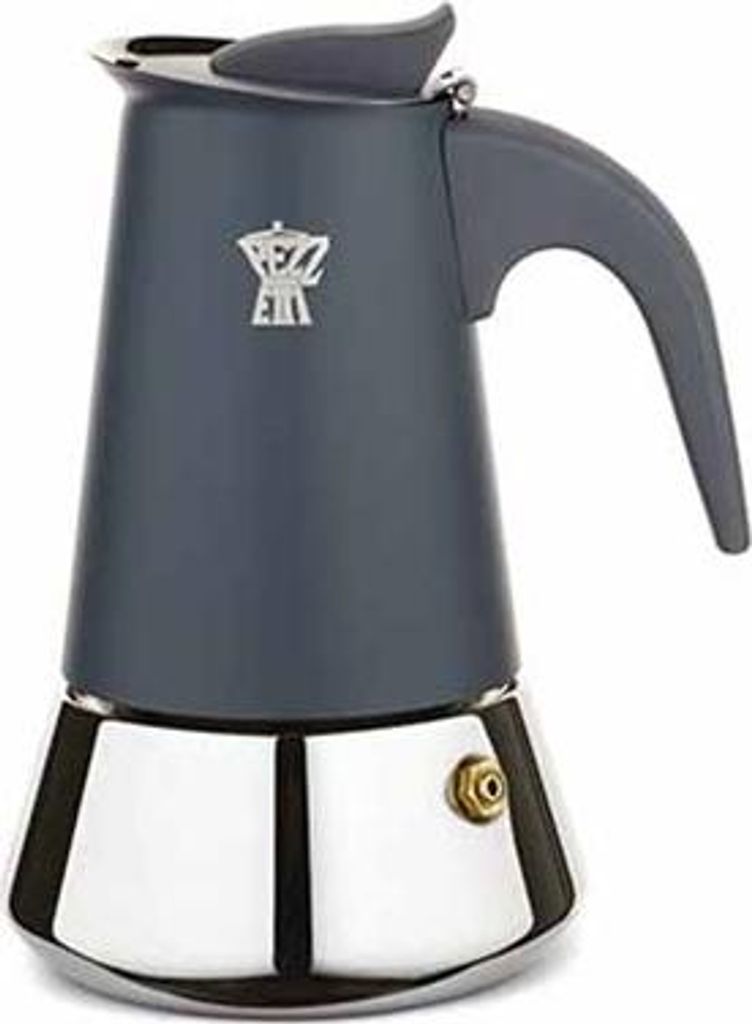 French: Cafétière 2 Cups 11 X 9 X H14.5 Cm - Dark Grey - Steelexpress - PezzettiGerman: Coffee pot for 2 cups 11 x 9 x H14.5 cm - Dark Grey - Steelexpress - Pezzetti