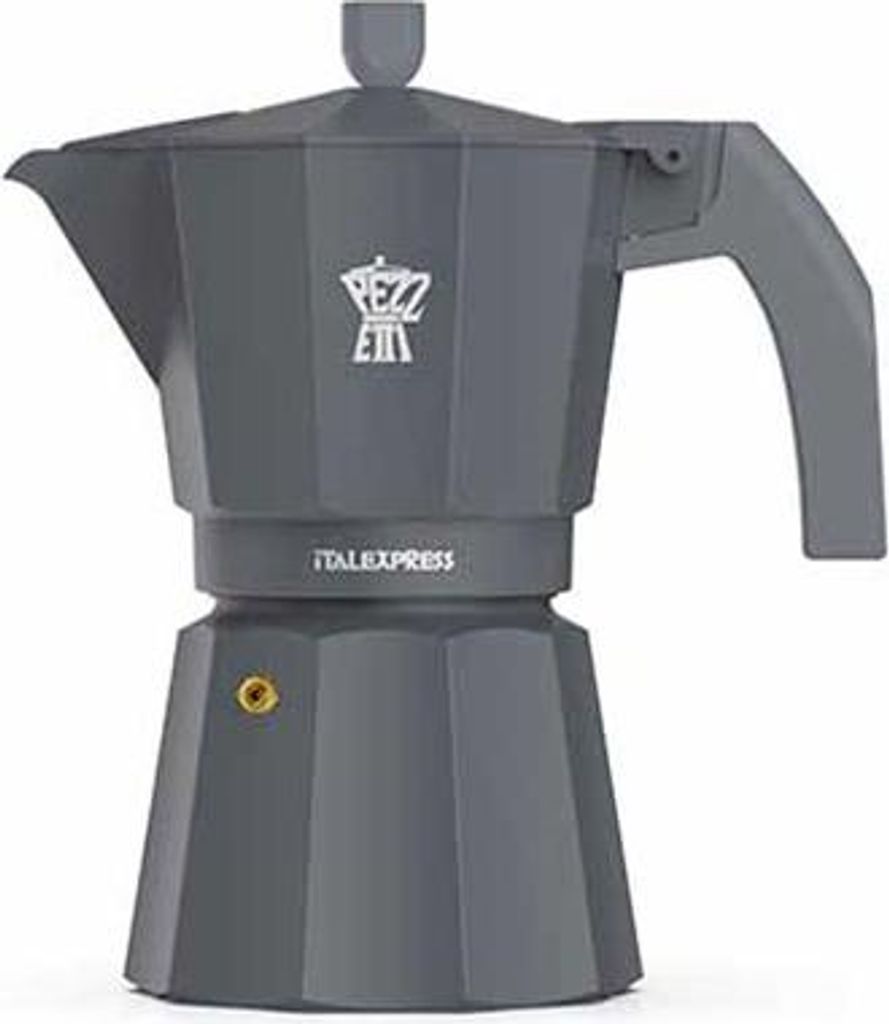 French: 3-cup coffee pot 15.5 x 8.9 x 15.6 cm - Grey - Italexpress - Pezzetti German: Coffee pot for 3 cups 15.5 x 8.9 x 15.6 cm - Grey - Italexpress - Pezzetti