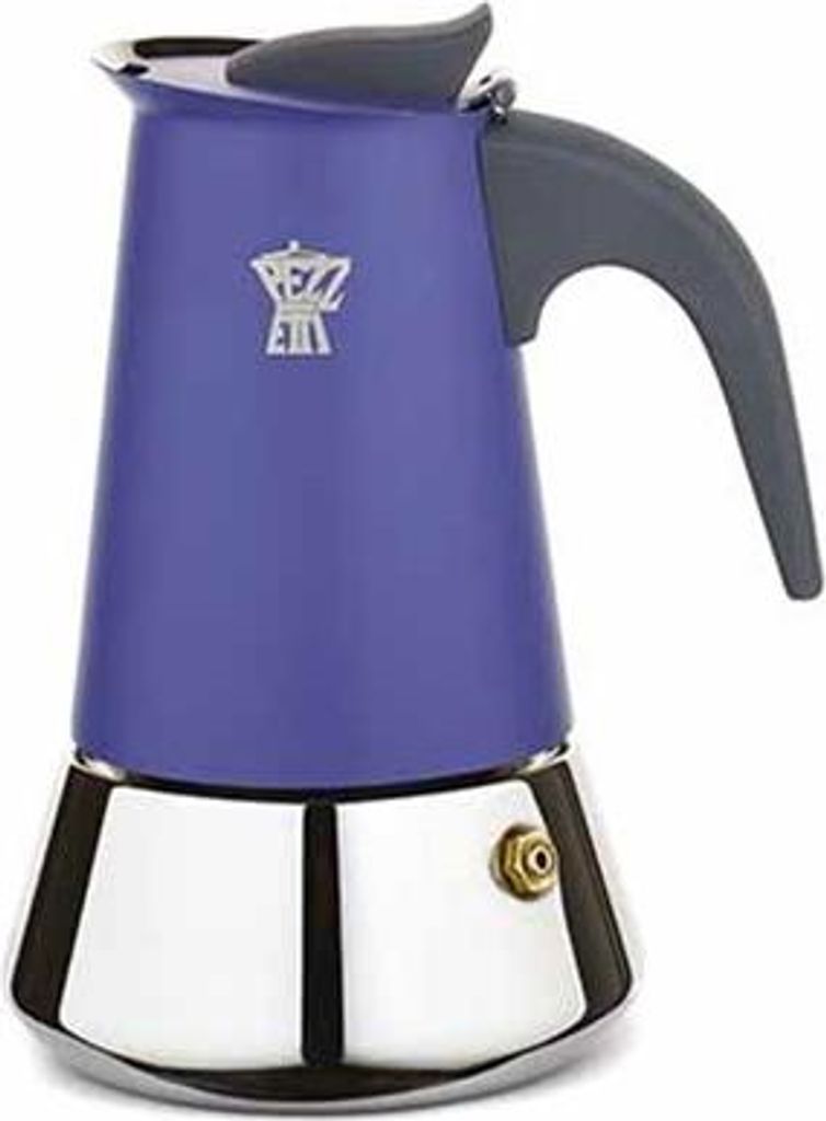 Lutz French: 4-cup coffee pot 13 x 10 x H16.4 cm - Indigo - Steelexpress - Pezzetti German: Coffee pot for 4 cups 13 x 10 x H16.4 cm - Indigo - Steelexpress - Pezzetti