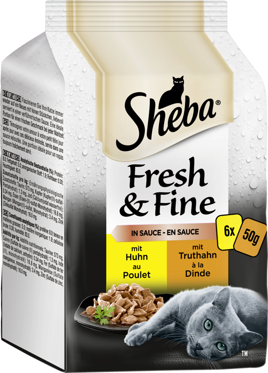 Sheba Fresh & Fine in sauce with chicken and Turkey Multipack
