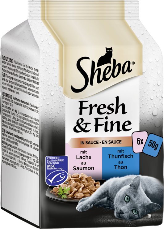 Sheba Fresh & Fine in sauce with salmon and tuna Multipack
