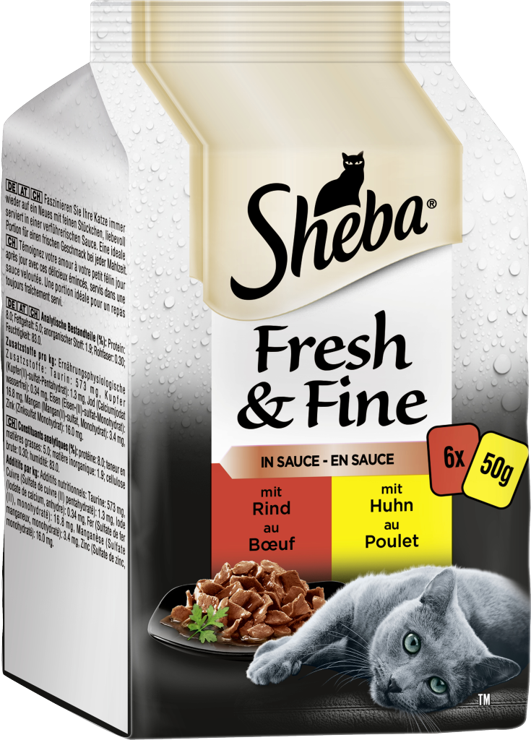 Sheba Fresh & Fine in sauce with beef and chicken Multipack