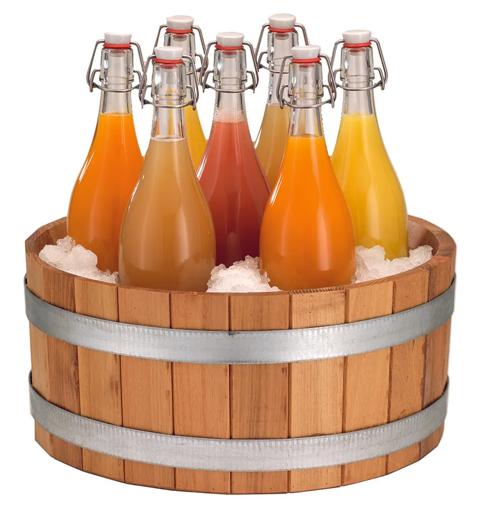 FRILICH - CARAFINE Beverage Set Septet Natural, incl. 7 swing-top bottles 1 ltr., L: 400 mm, W: 400 mm, H: 363 mm