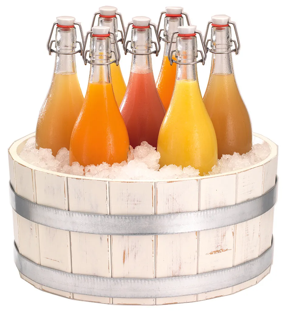 FRILICH - CARAFINE Beverage Set Septet Vintage White, incl. 7 swing-top bottles 1 ltr., L: 400 mm, W: 400 mm, H: 363 mm