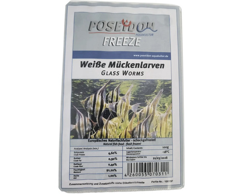 Frozen food POSEIDON white mosquito larvae 100 g