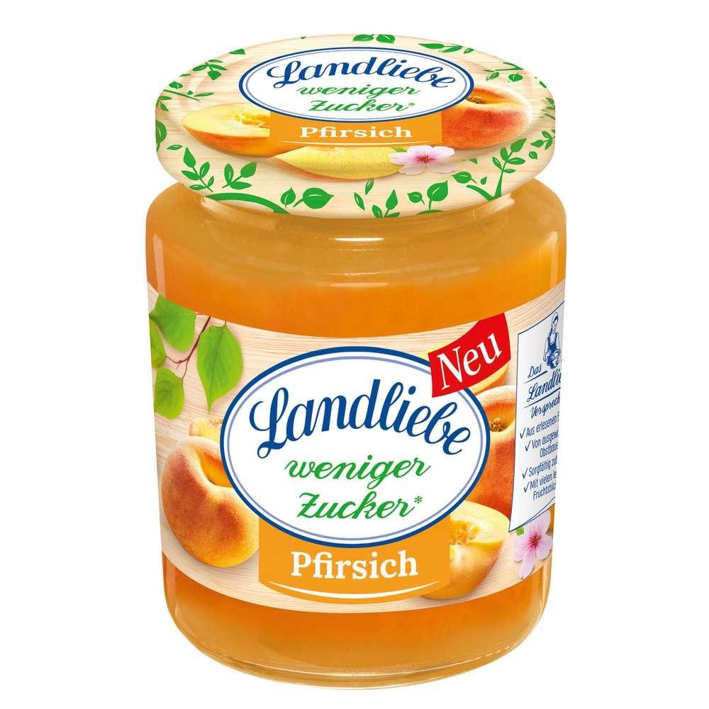 Landliebe Fruit spread less sugar, peach