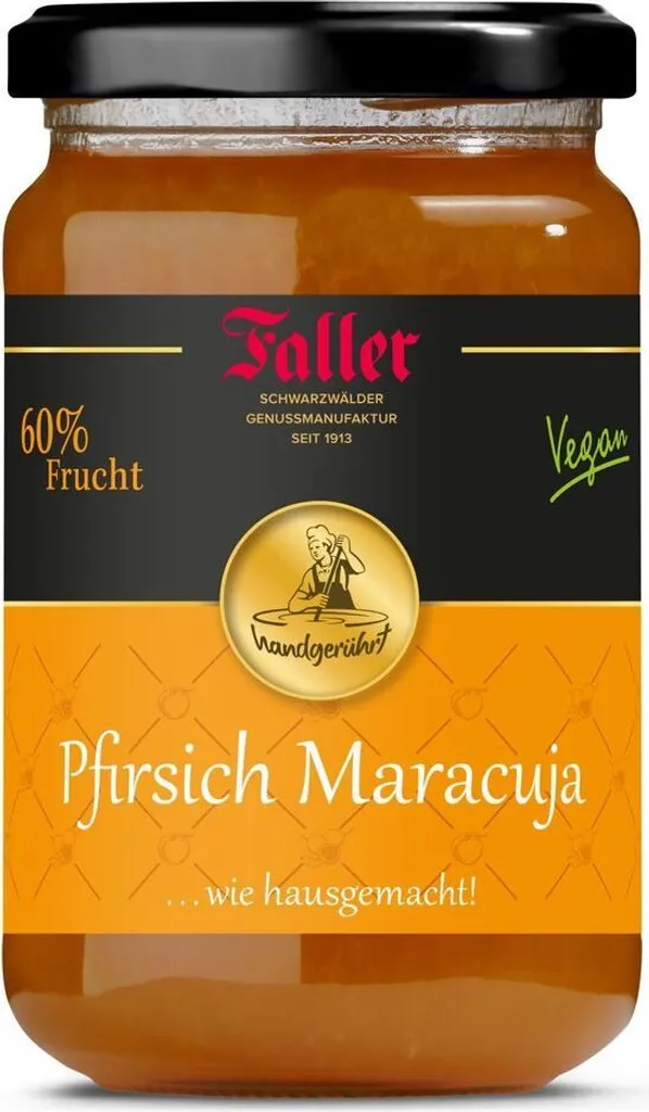 Faller Jams Fruit spreads from the Black Forest Faller Peach-Passion Fruit Jam Vegan