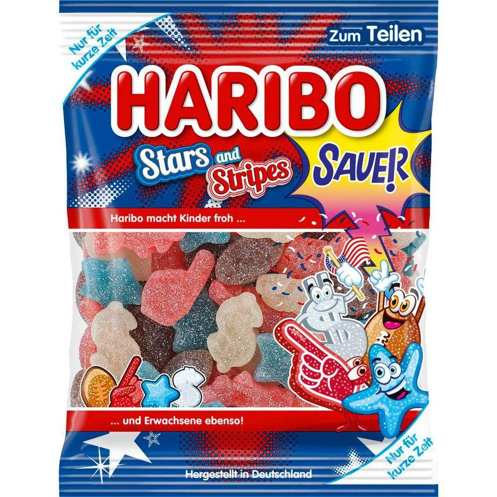 Haribo Fruit Gum Stars and Stripes, Sour