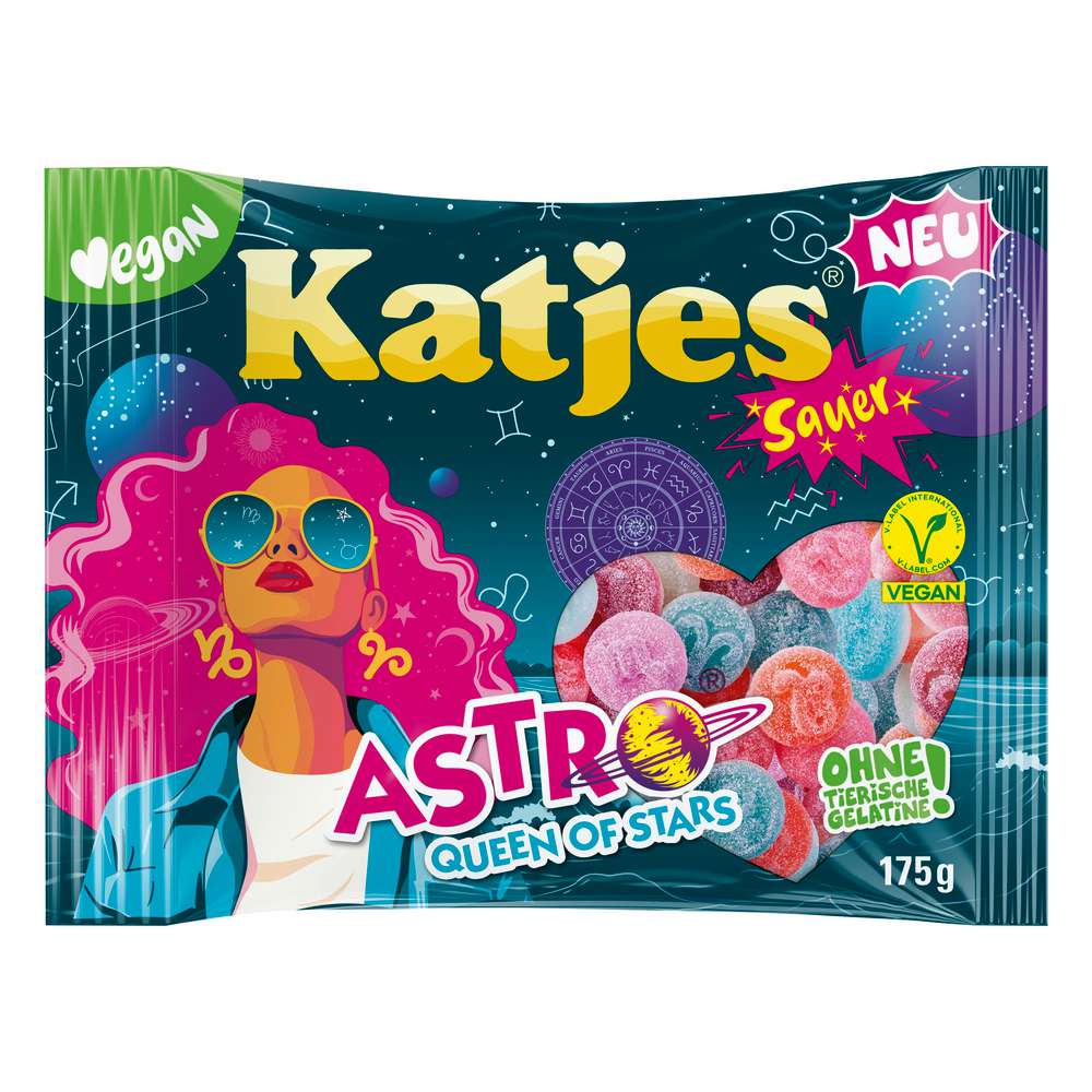 Katjes Fruit gum Astro Queen of Stars, vegan