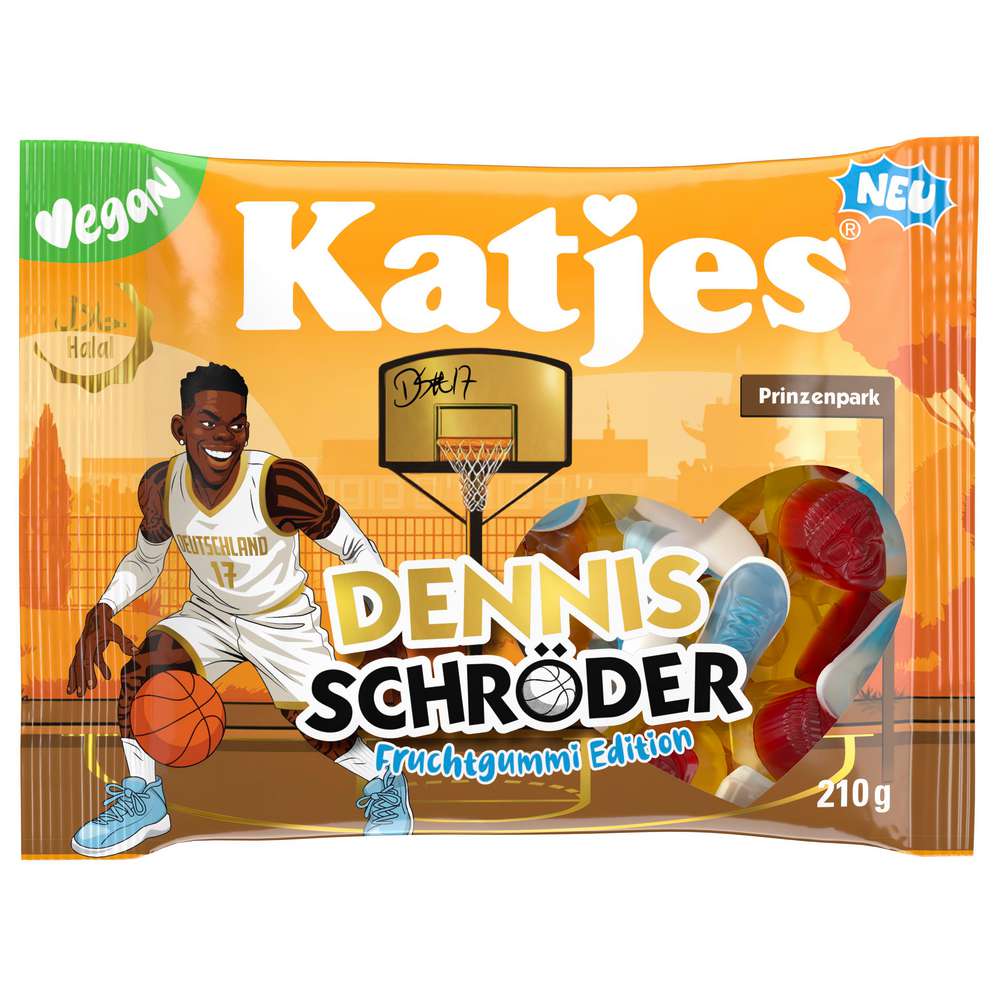 Katjes Fruit gummies Dennis Schröder, Vegan, 210 gm