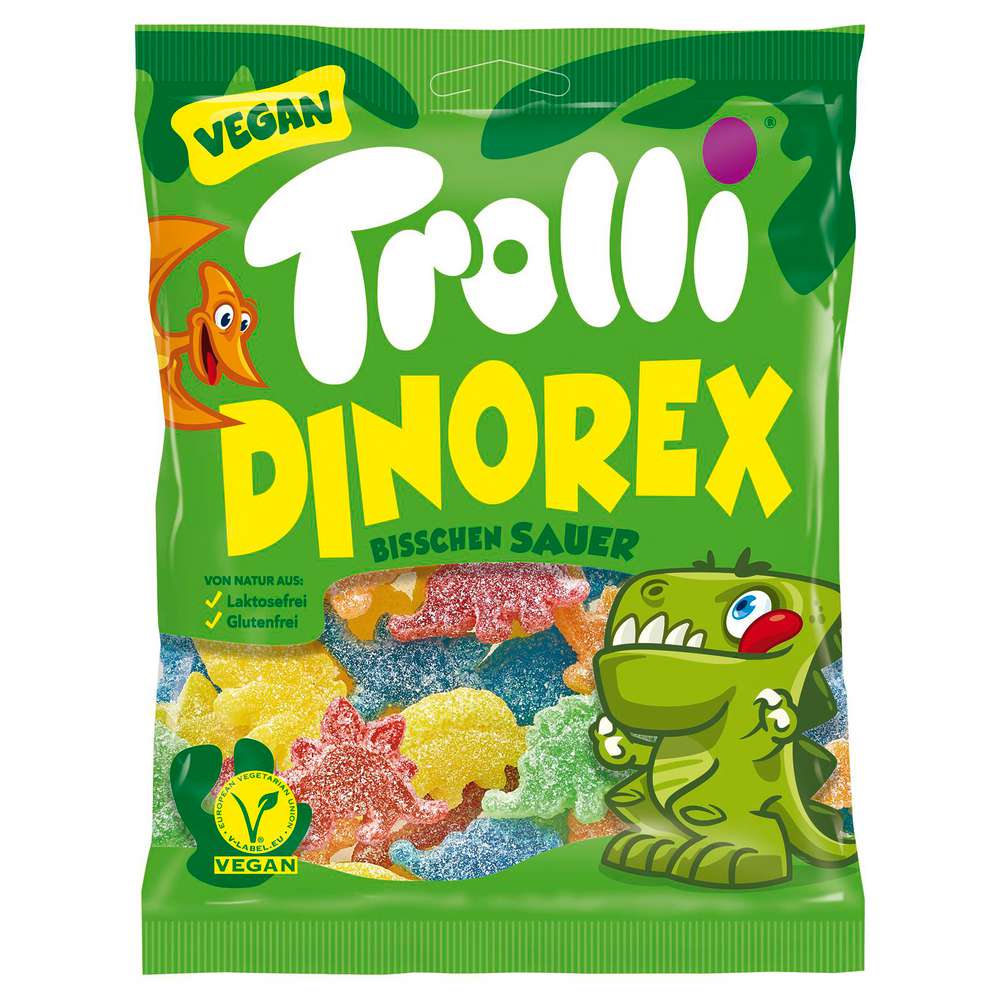 Trolli Fruit gum Dinorex, sour vegan