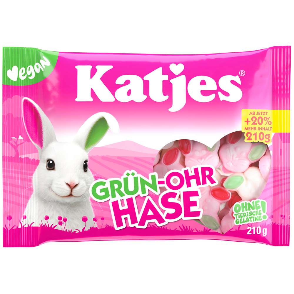 Katjes Fruit gum green-eared bunny, vegan 210g