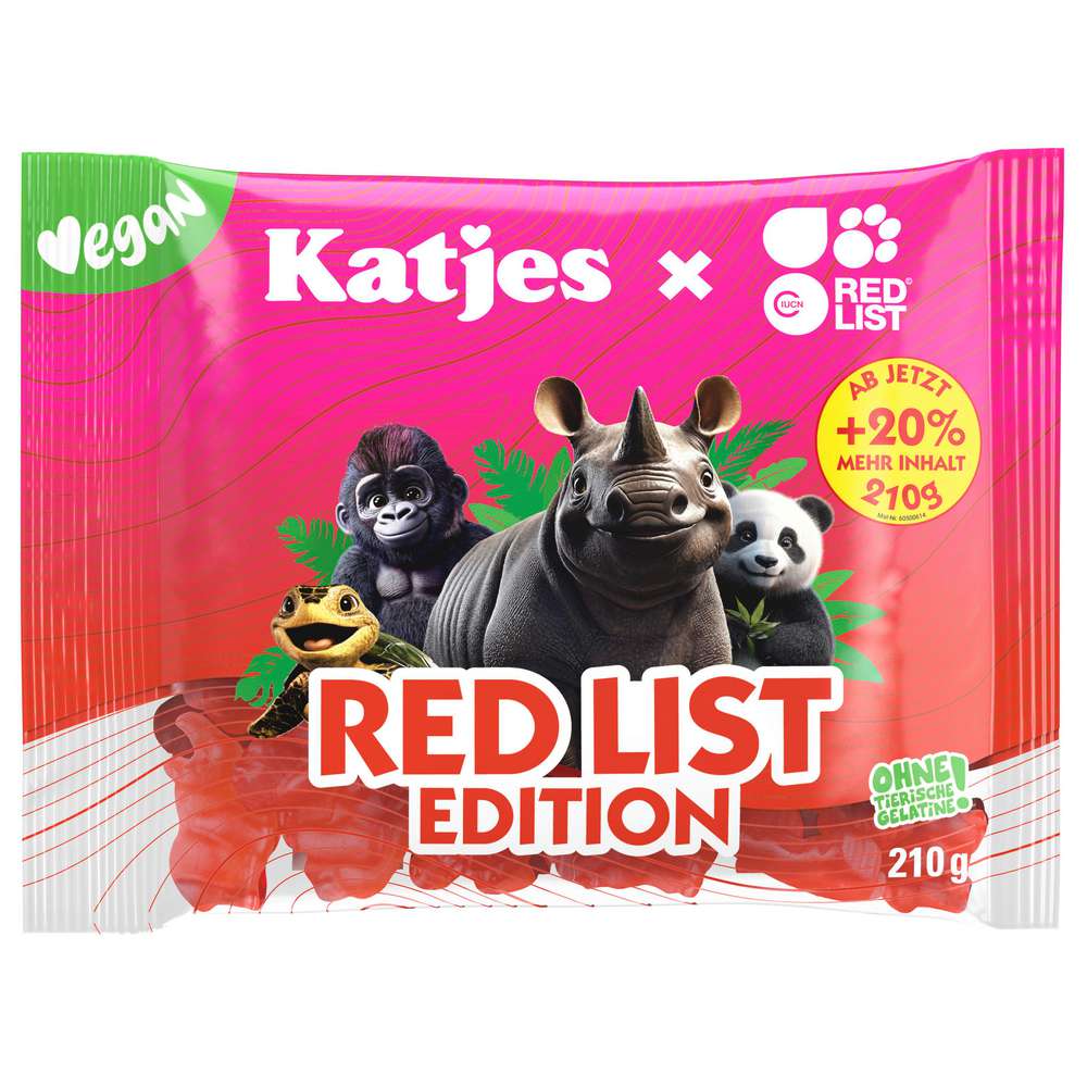 Katjes Fruit gummies Red List Edition, vegan 210g