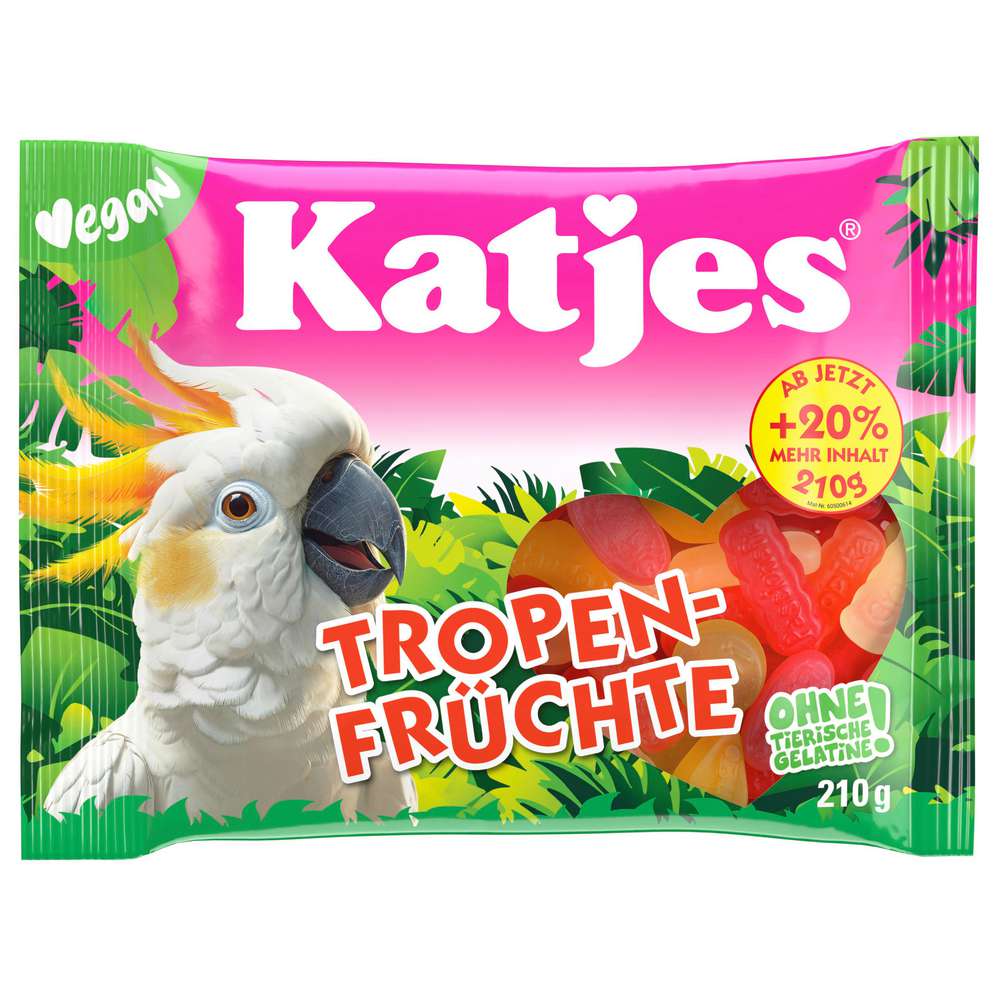 Katjes Fruit gummies with tropical fruits, vegan 210g