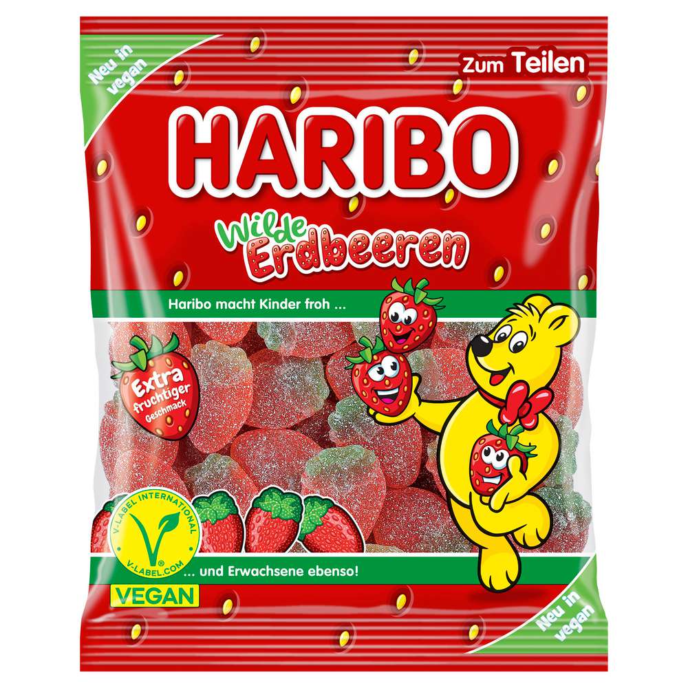 Haribo Fruit gums, wild strawberries, sour 175g