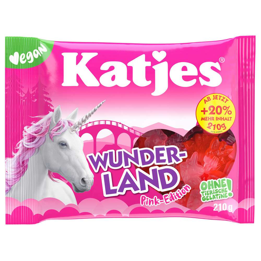 Katjes Fruit Gummi Wonderland Pink, Vegan 210g