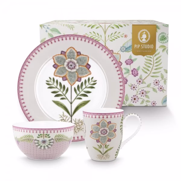 PiP Studio Lily & Lotus Purple 3-piece breakfast set by PiP Studio