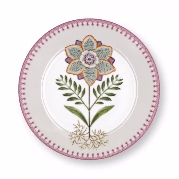 Breakfast plate Lily & Lotus Off White-Purple Pip Studio