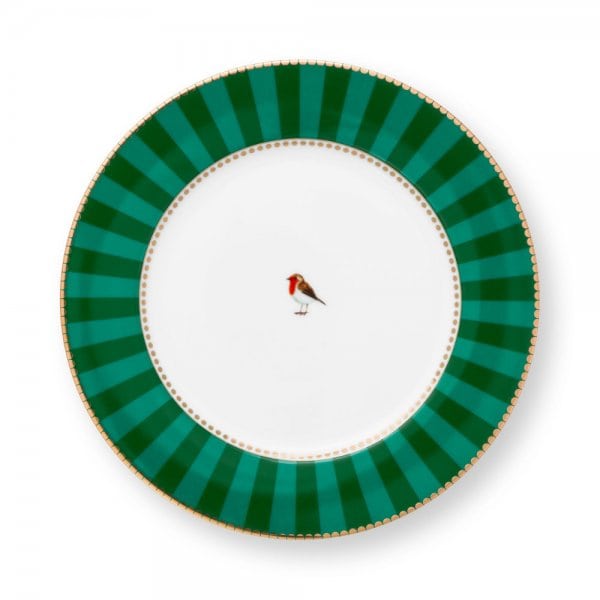 Breakfast plate Love Birds Stripes Emerald Pip Studio