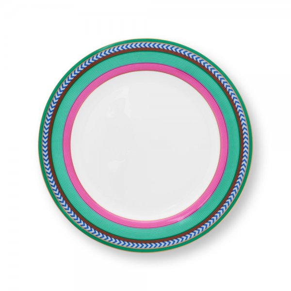 PiP Studio Breakfast Plate Pip Chic Stripes Pink-Green by Pip