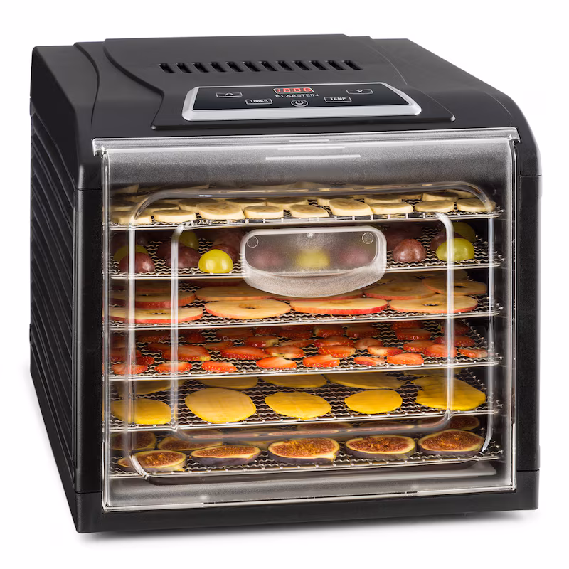 Fruit Jerky Plus 6 Dehydrator with Timer, 6 Trays, 420-500 W, 35-70 °C, Display, Black