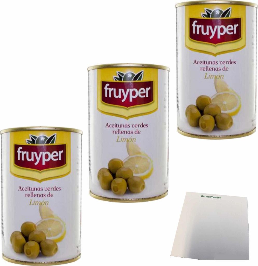 Fruyper Olives with Lemon 3-pack (3 x 130g cans) + usy Block 402g
