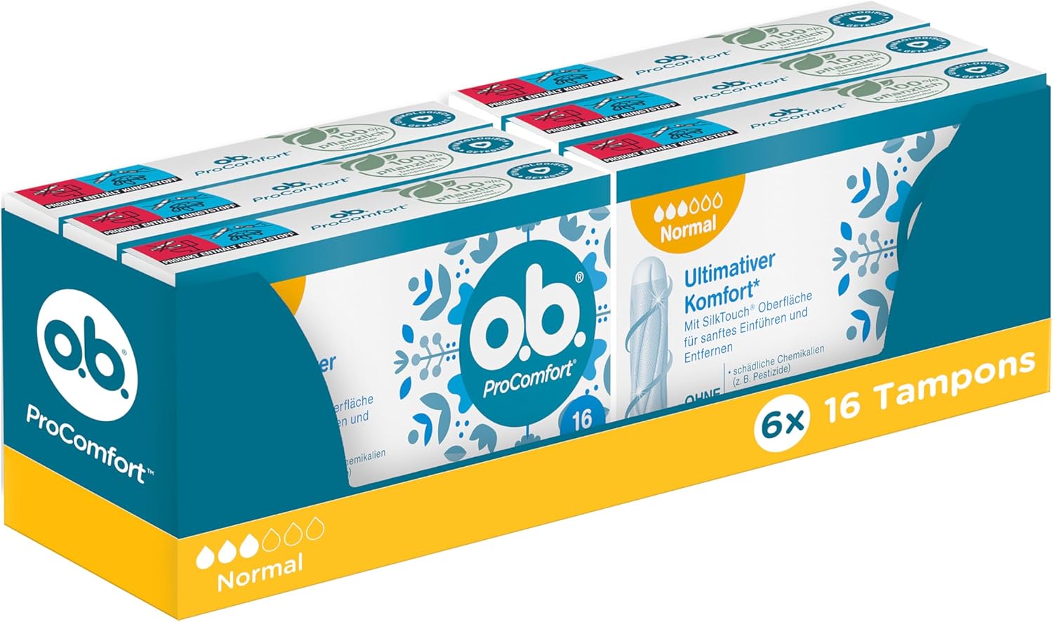 whether. ProComfort Normal Tampons for Medium to Stronger Days with Dynamic Fit Technology and SilkTouch Surface for Ultimate Comfort and Reliable Protection (6 x 16 Pieces)