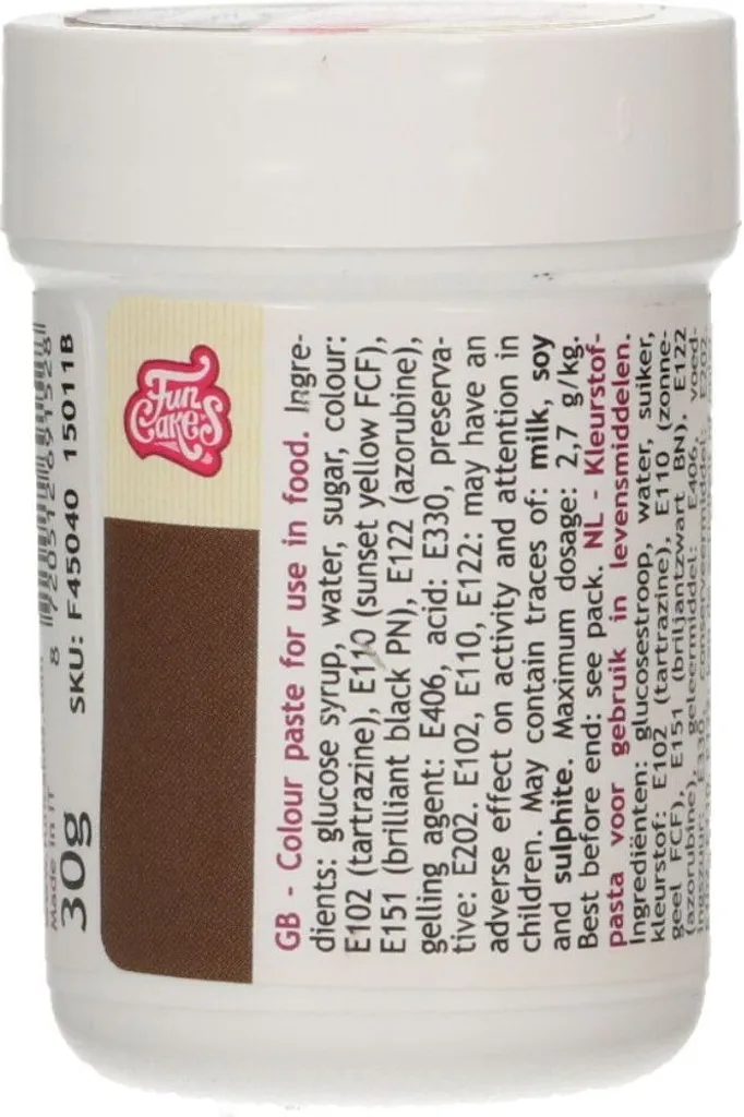 Funcakes Paste Color Dark Brown 30g