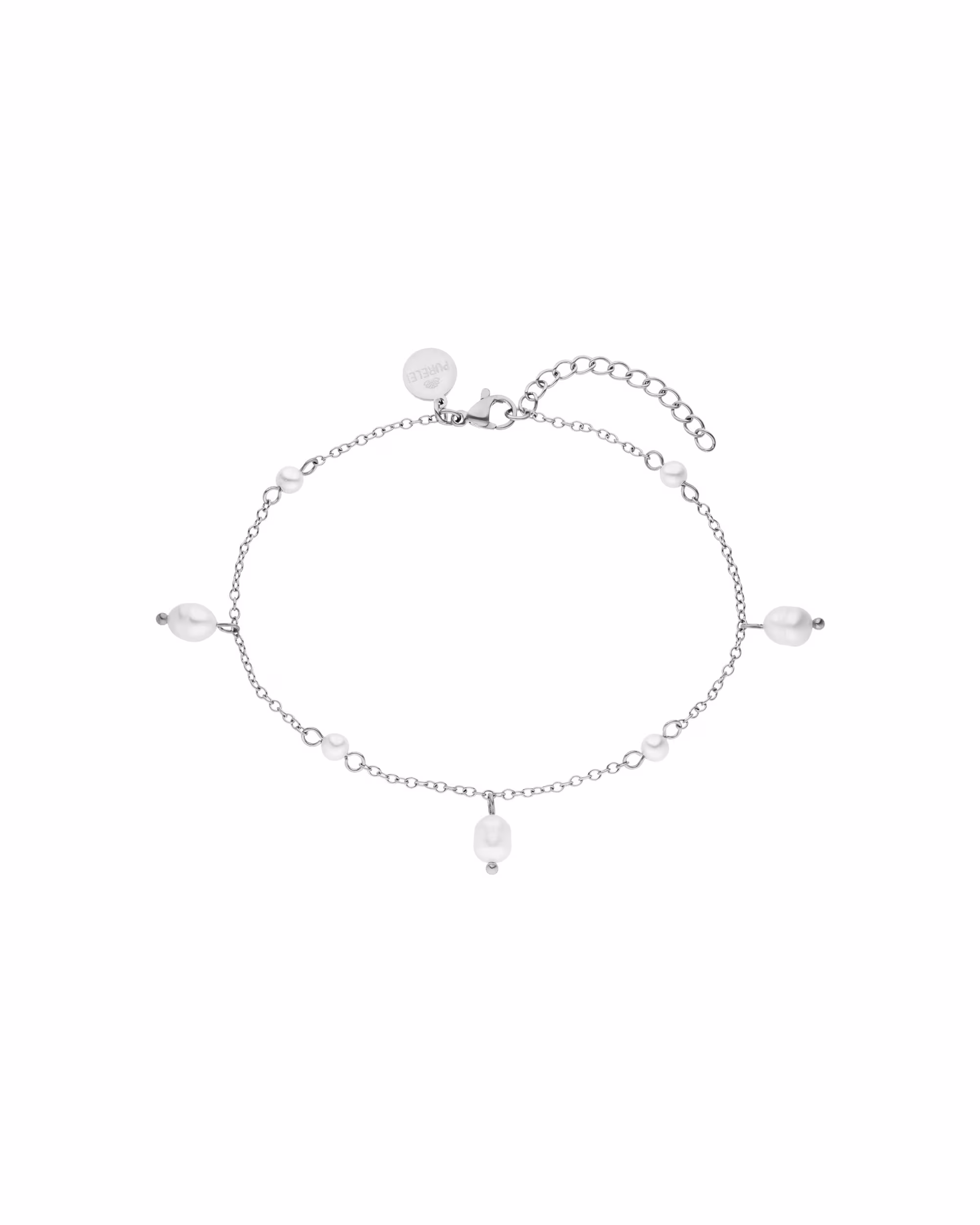 Purelei Pearl Drop anklet with small pearls and teardrop-shaped pearl pendant chain