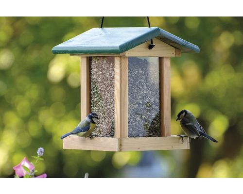 Hornbach Feeding house with feeding silo green roof 21x21x28 cm