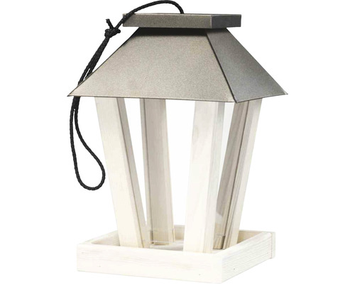 Siena Garden Felia bird feeder, 18.5 x 18.5 x 28 cm, cream
