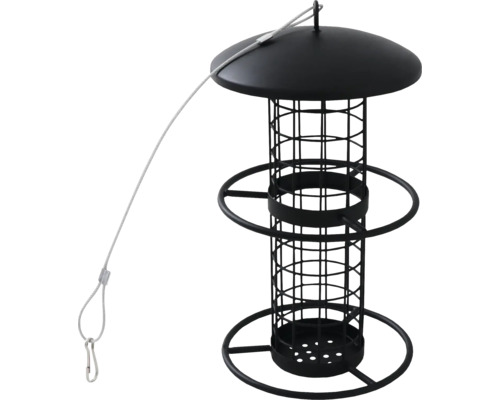 Feeding column Siena Garden bird feeding column Matt Black for suet balls, 26 cm feeding station for wild birds