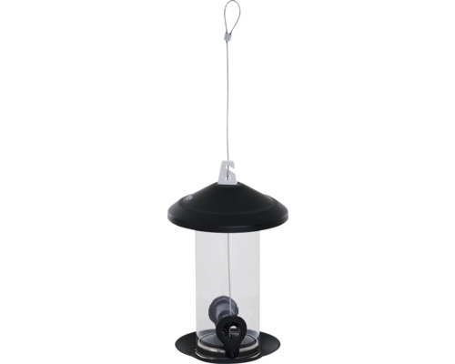 Feeding column Siena Garden bird feeding column black aluminum, for mixed feed feeding station for wild birds approx. 16 x 16 x 28 cm
