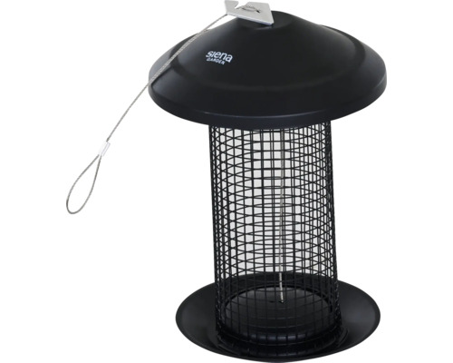 Feeding column Siena Garden bird feeding column black aluminum, for peanut feeding station for wild birds