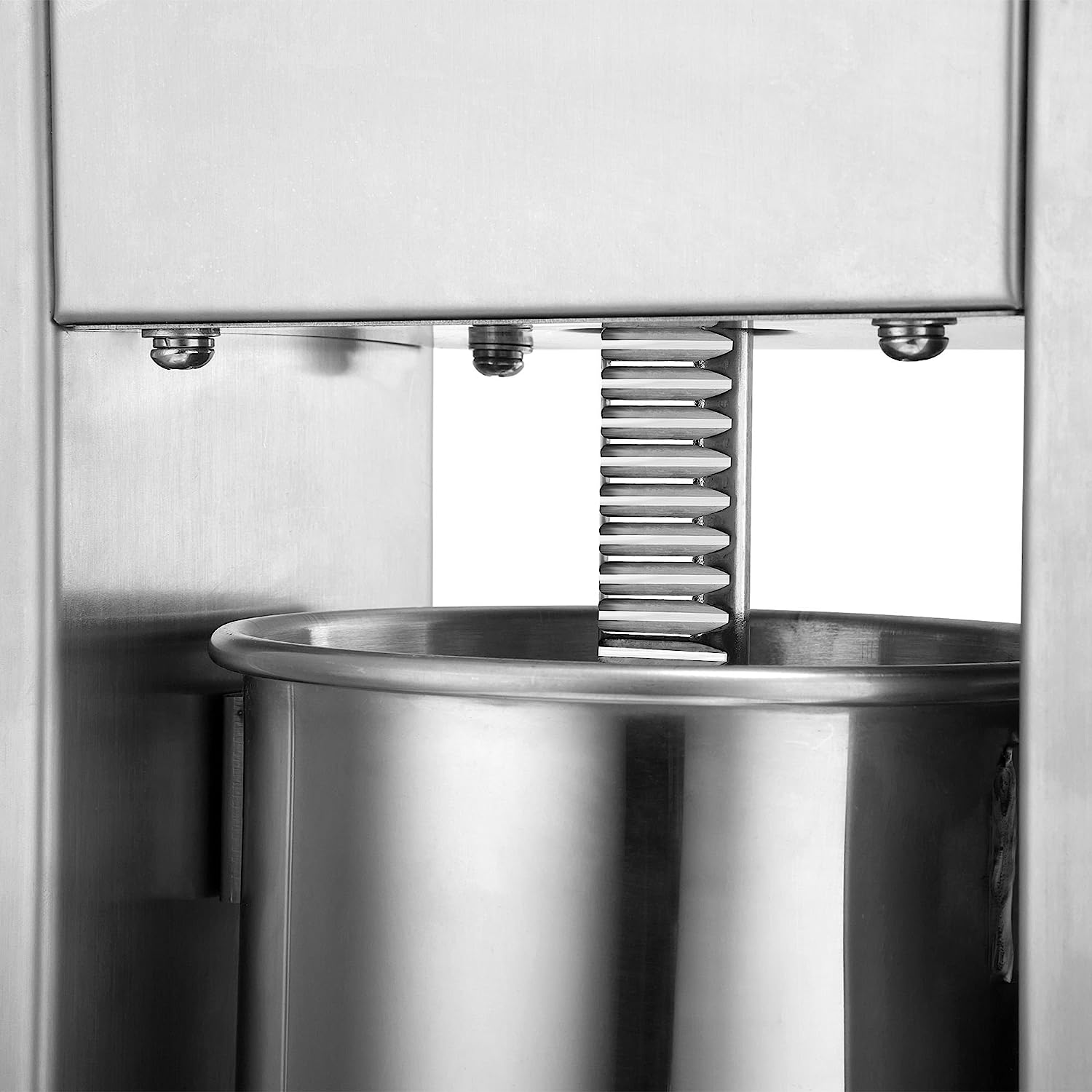 Zelsius professional sausage filling machine made of stainless steel + four different filling pipes, sausage filler, sausage press with 2-speed gearbox, ventilation valve and hand crank, Silver