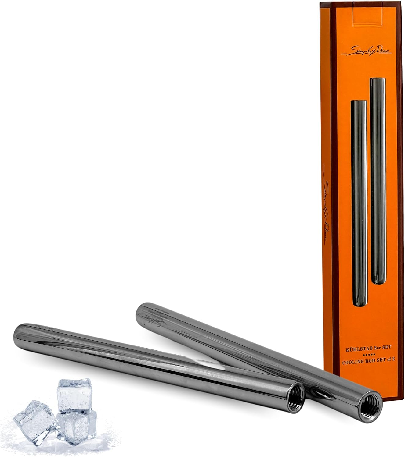 SIMPLEX DOMO 2 Extra Stainless Steel Cooling Sticks for Your Original Wine Cooler - Perfect for Longer Wine Enjoyment - Premium Replacement Rods for Optimal Cooling - Dishwasher Safe