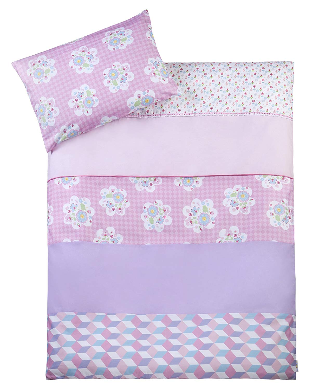 My Julius 8750116640 Patchwork King Size Bed Linen 100 x 135 cm and 40 x 60 cm – Lilly Mixed