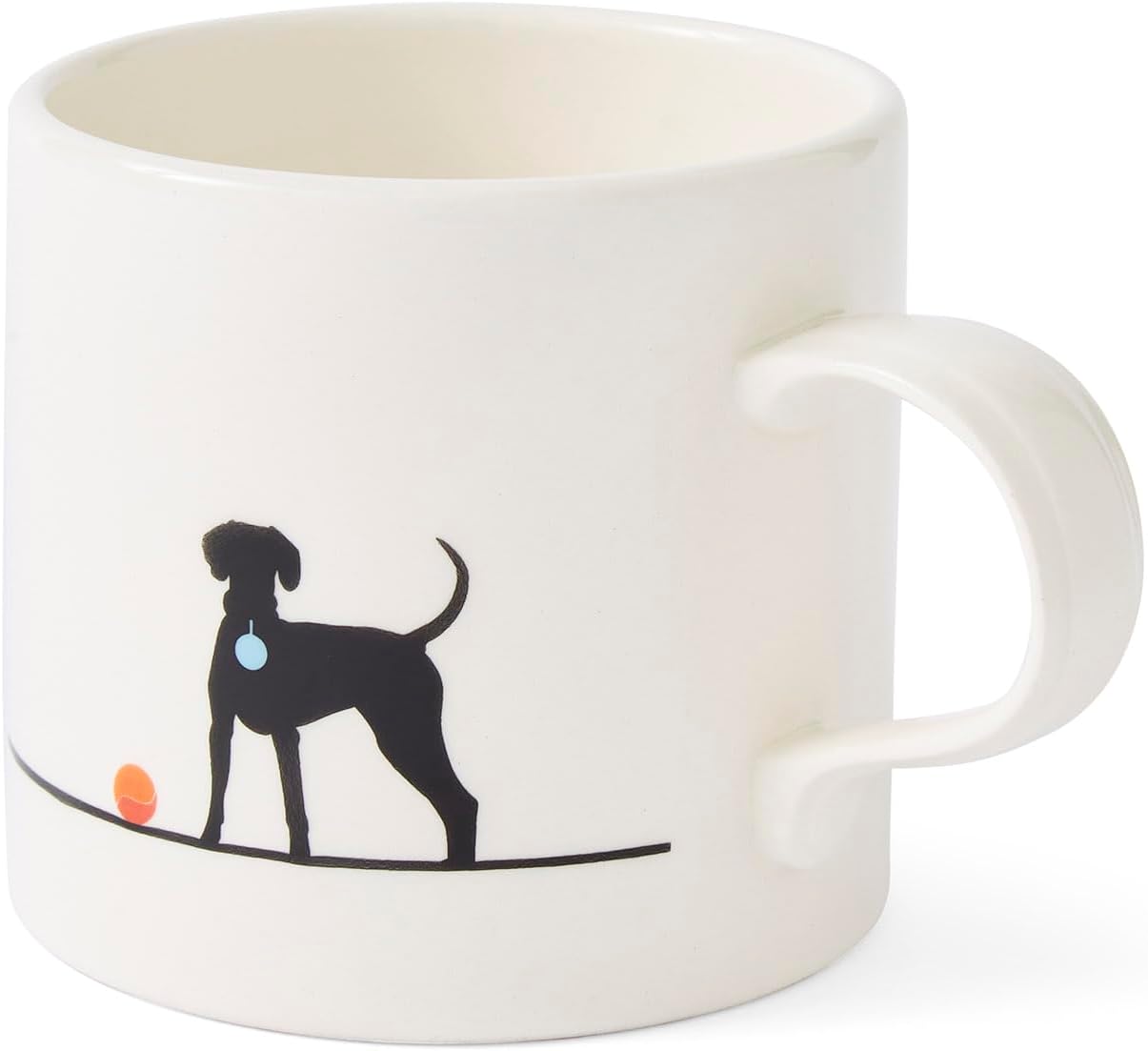Portmeirion Home & Gifts Merion Silhouette Dog Mug, Black/White