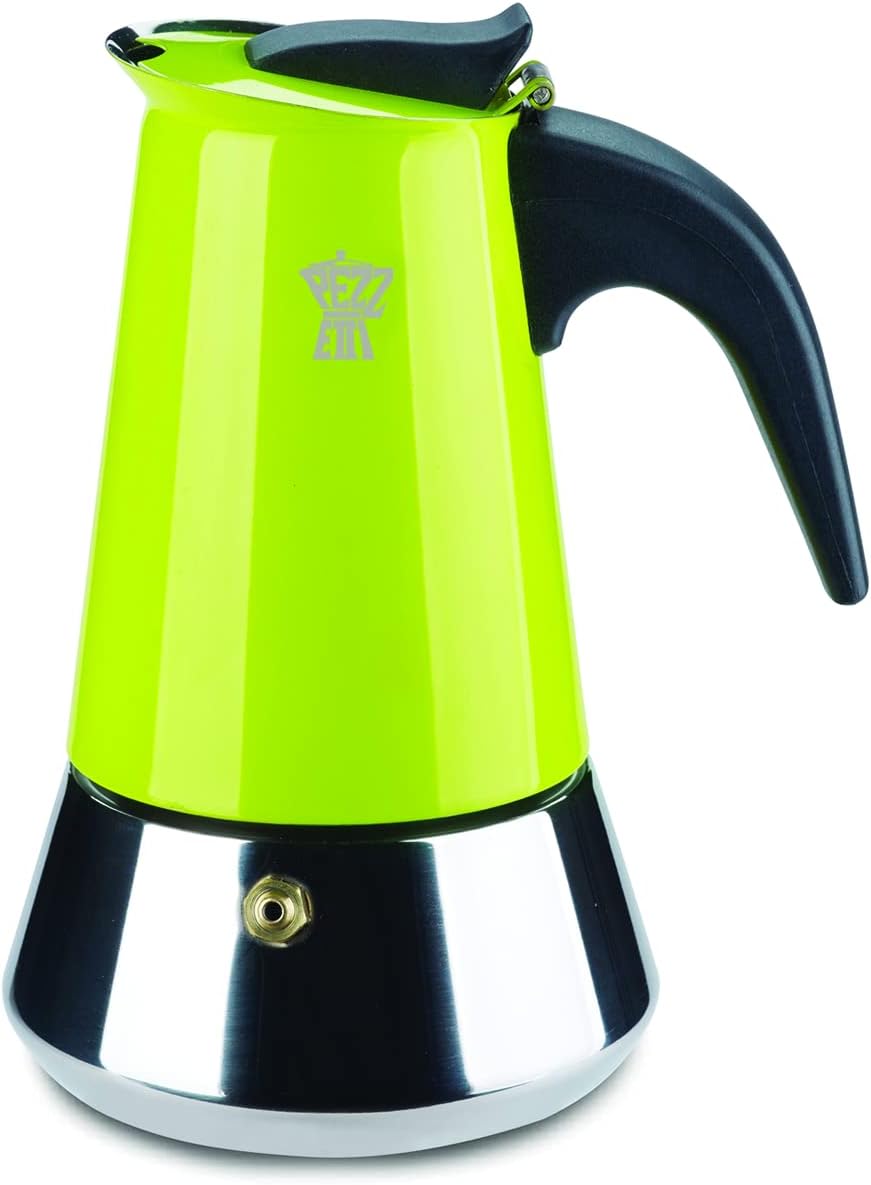 Pezzetti, SteelExpress Espresso Maker With 6 Cups Stainless Steel Ergonomic Handle Heat Resistant Suitable for All Cooking Surfaces, Suitable for Induction, Purple