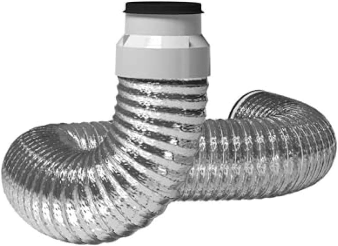 Imperial 4\" x 2ft Silver Heavy Duty Quick Connect Flexible Tumble Dryer Hose VT0841