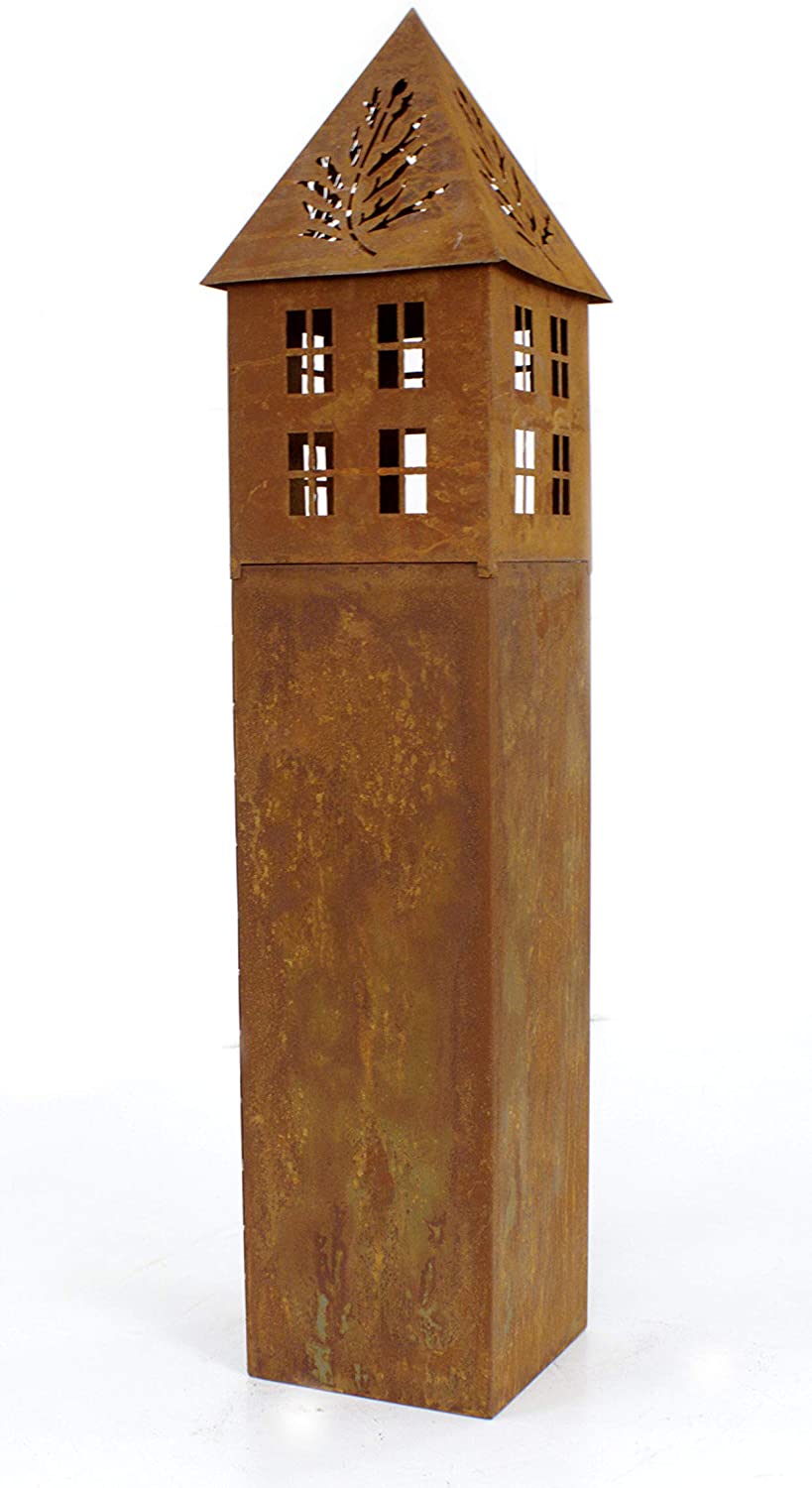Daro Deko Metal Lantern Pillar Rust