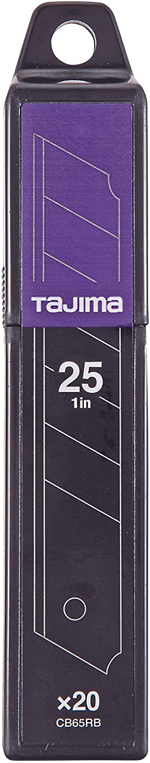 Tajima RAZAR BLACK CB65RB-20H Cutter Blade 25 mm (Replacement Blade for Cutter) - Set of 20