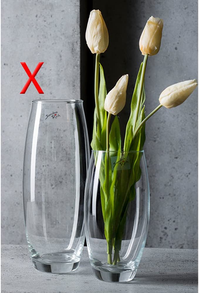 Sandra Rich Decorative Glass Vase Amaryllis Height 26 Cm Diameter 8 Cm Transparent Sand
