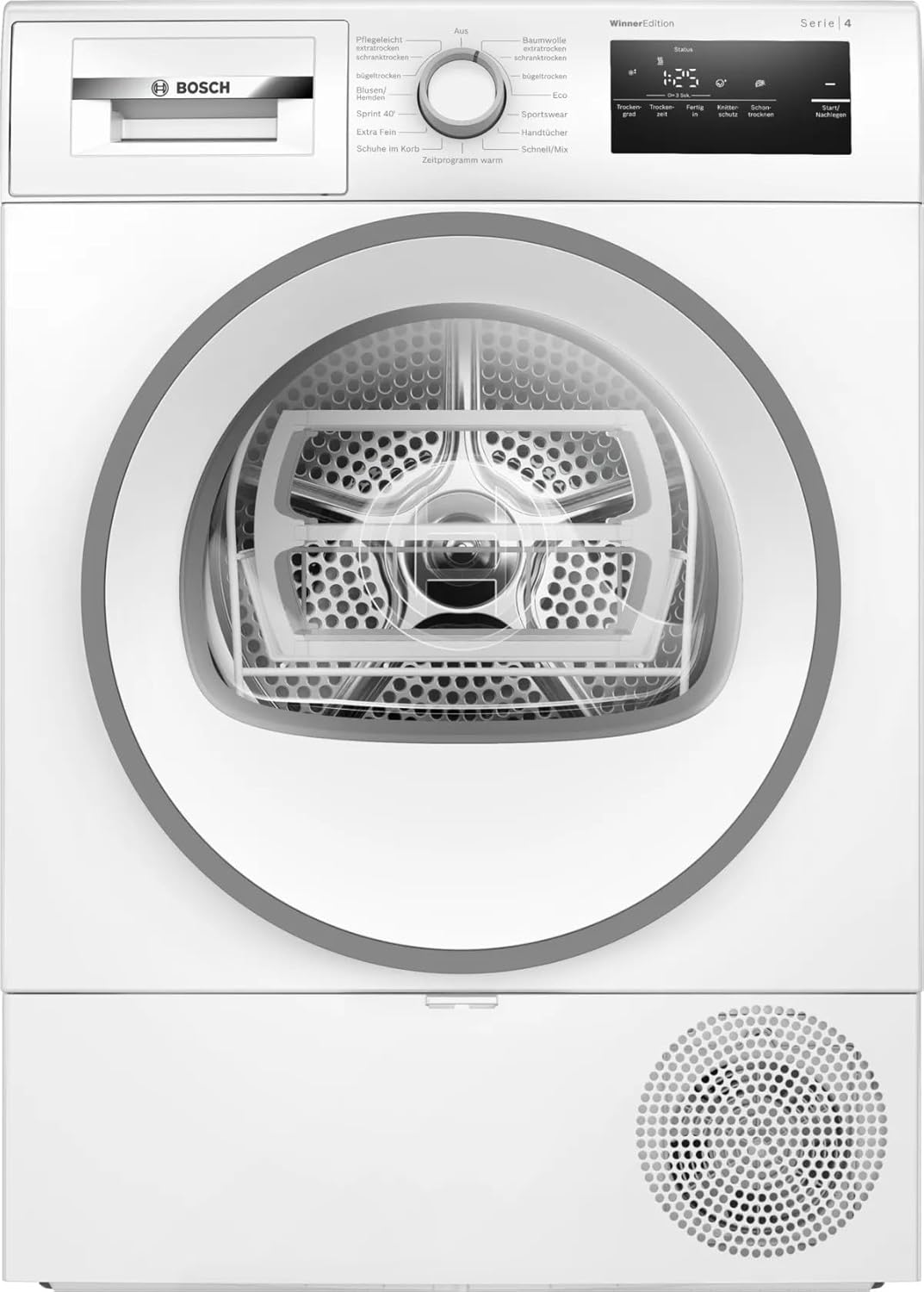 Bosch WTH85VWJN Series 4 Heat Pump Dryer, 8 kg, AutoDry, Quick-40 Drying, Refill Function, Sensitive Drying System, Anti Vibration Design, 63 dB, LED Display, Touch Control, Time Delay