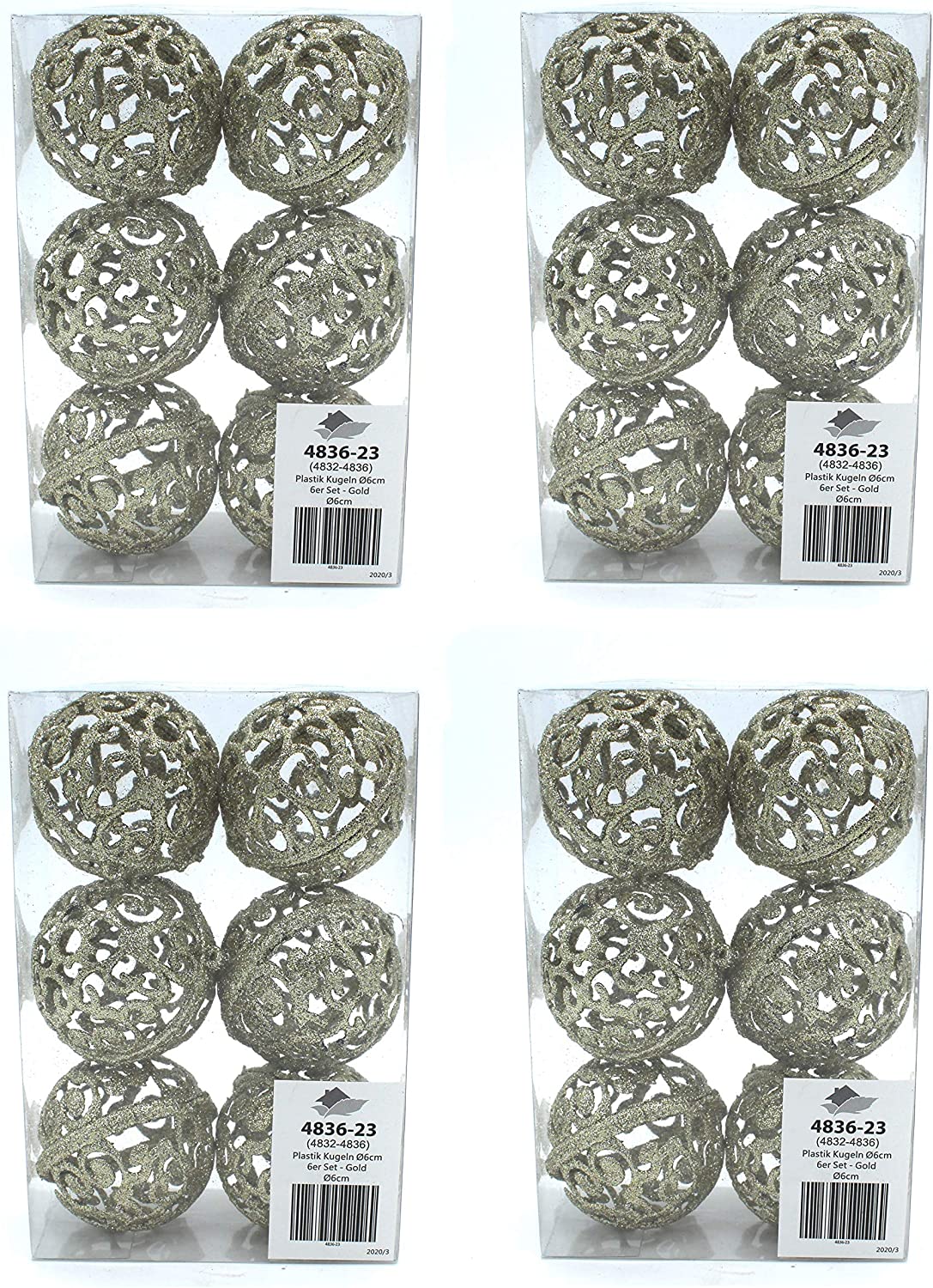 Daro Deko Christmas Glitter Bauble, 6 cm