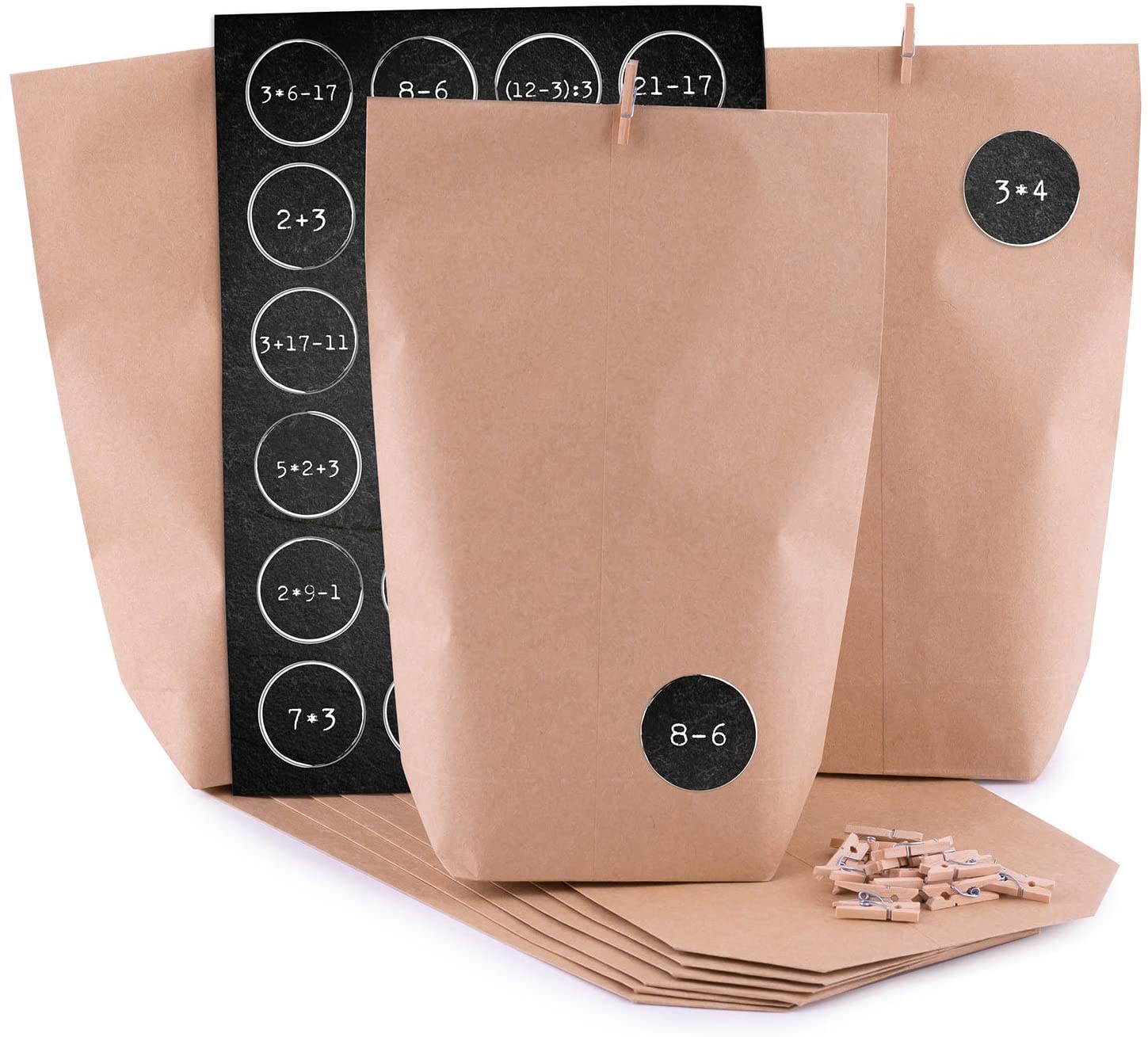Pajoma Advent Calendar Tricky 1 X 24 Kraft Paper Bags To Fill With Number S