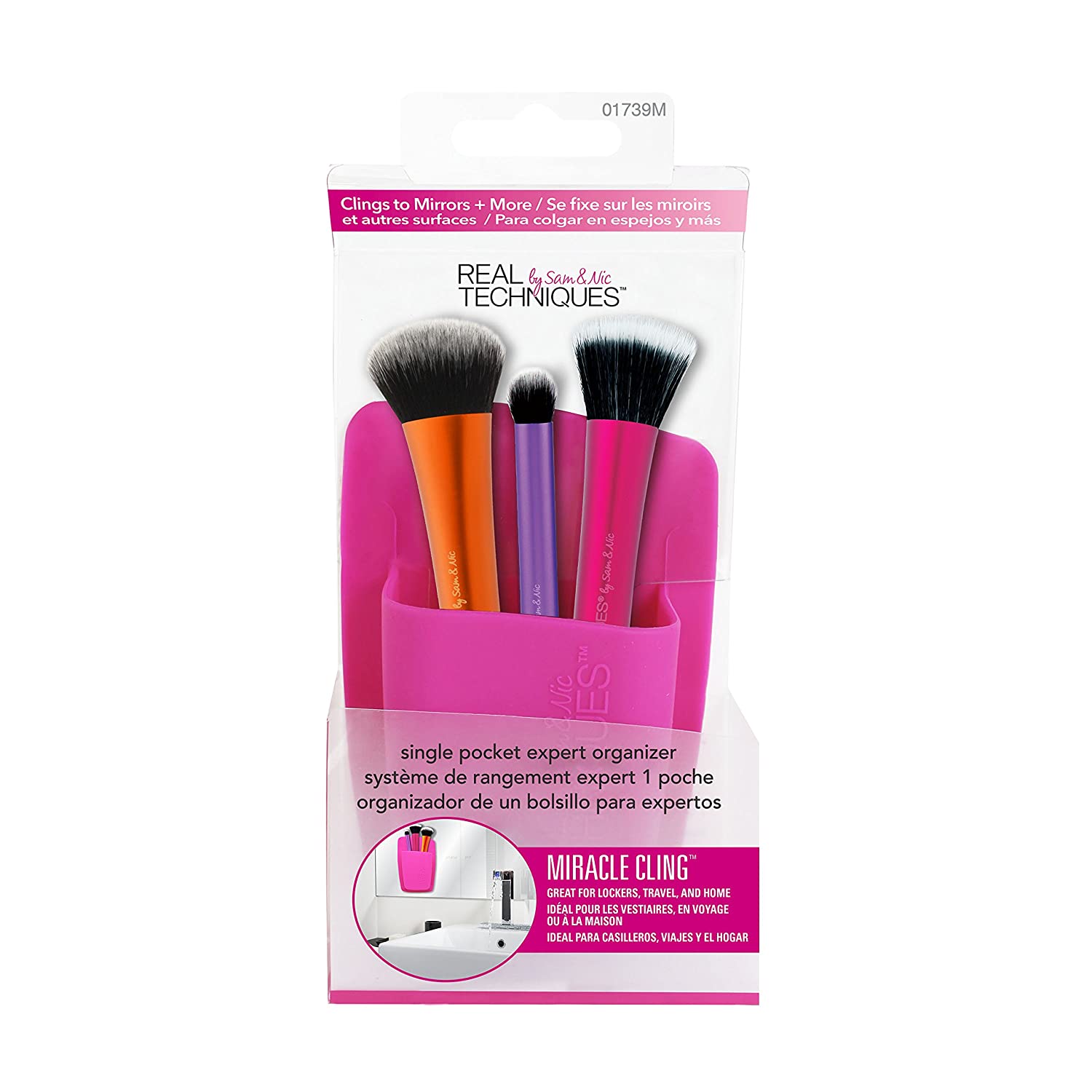 Real Techniques Pink 1 Compartment Makeup Brush Holder, ‎rose